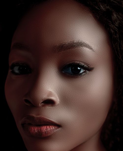 Luminous skin close-up portrait